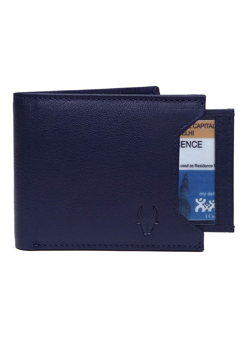 Men Blue Genuine Leather Wallet Gift Set Combo