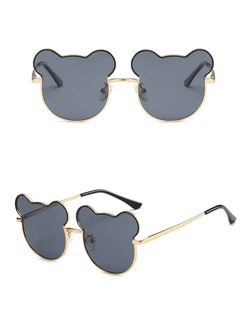 Cute Bear Children's Fashion Sunglasses, Ocean Sun Metal Glasses
