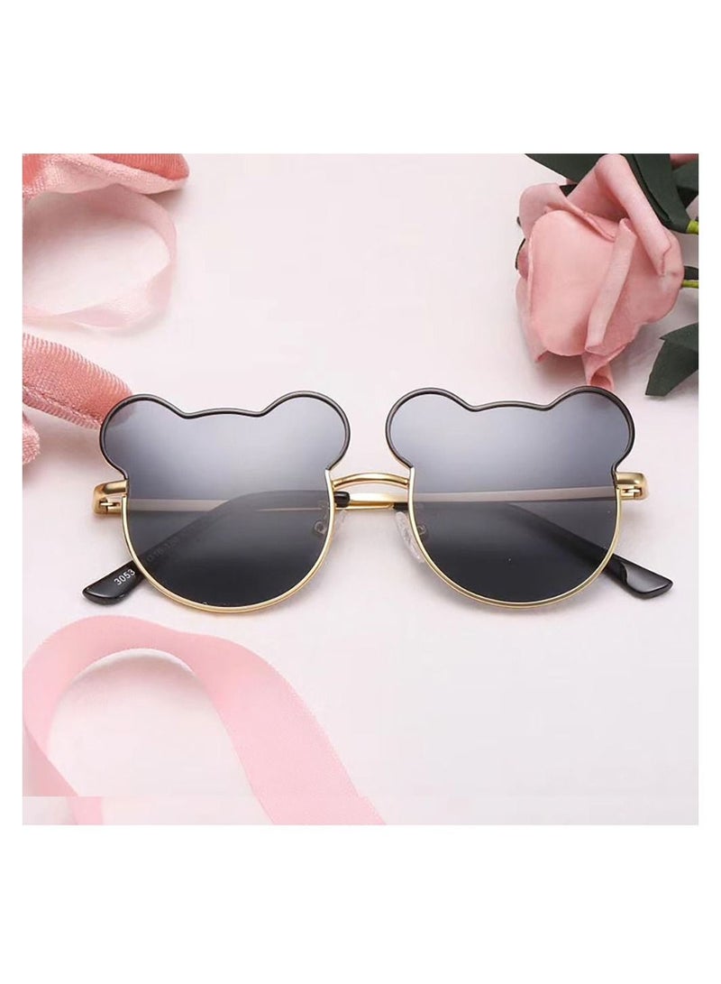 Cute Bear Children's Fashion Sunglasses, Ocean Sun Metal Glasses