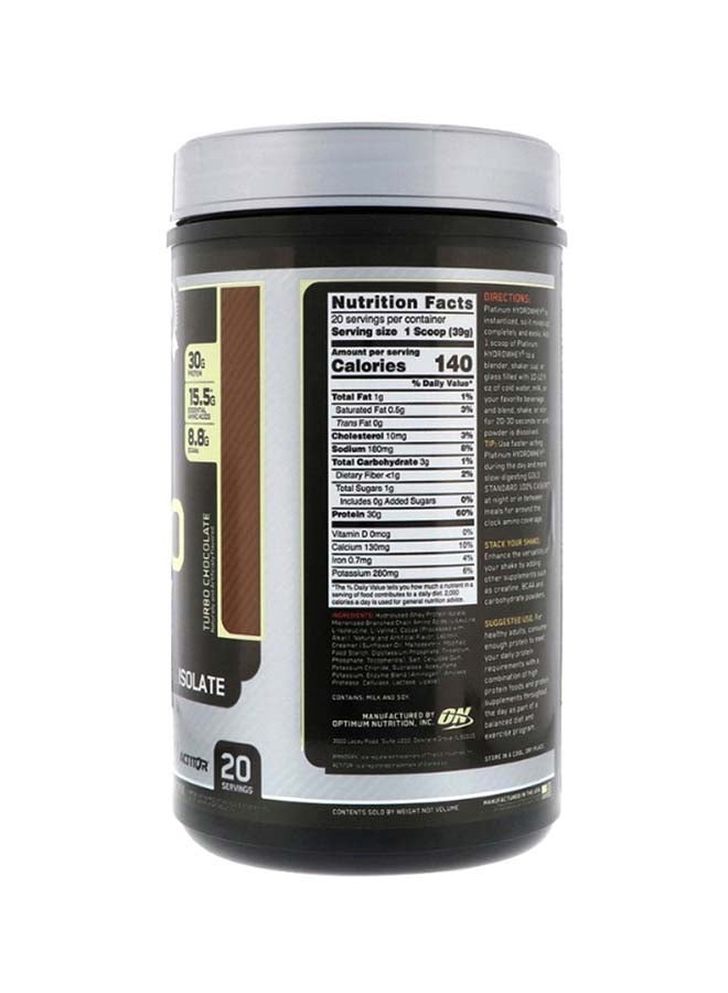Platinum Hydro Whey
Protein - Turbo
Chocolate - 820 Gram