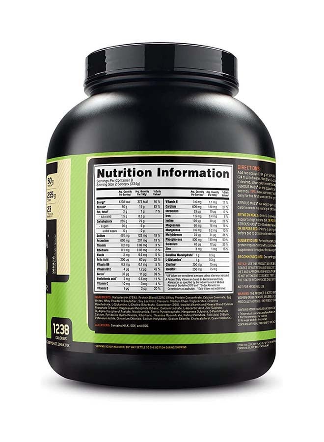 Serious Mass Weight Gain Protein Powder Vanilla 6lb