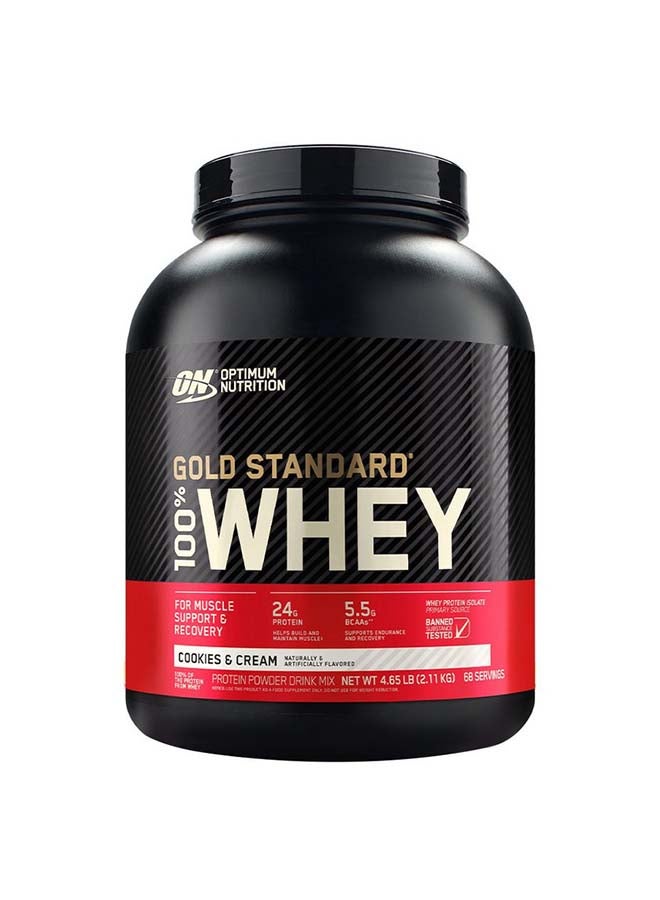 Gold Standard 100 Percent Whey Protein - Cookies And Cream - 2.11 Kilogram