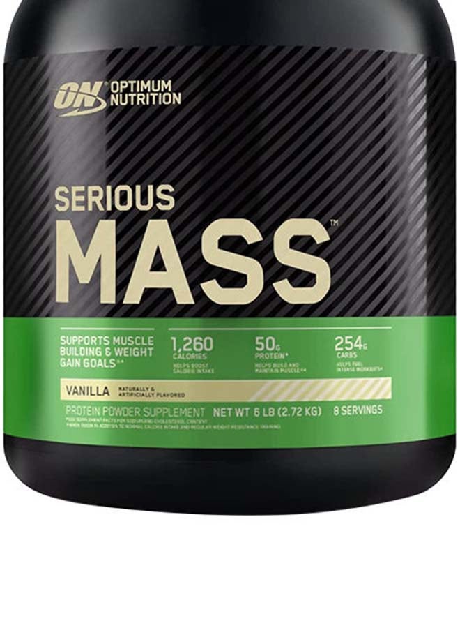Serious Mass High Protein Muscle Building Weight Gainer Protein Powder, 50 Grams Of Protein, Vitamin C, Zinc For Immune Support - Vanilla, 6 Lbs 2.72 Kg