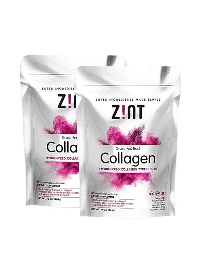 2-Piece Collagen Peptides Grass-Fed Hydrolyzed Protein Supplement