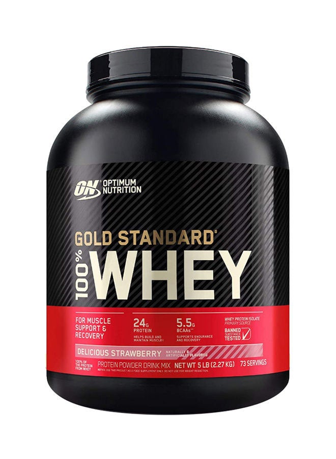 Gold Standard 100 Percent Whey Protein - Delicious Strawberry - 2.27 Kg