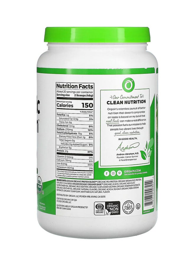 Plant Based Organic Protein Powder - Vanilla Bean 2.03 lbs (920 g)