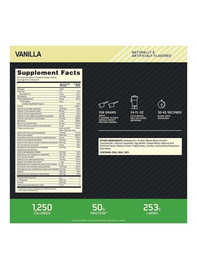Serious Mass Weight Gainer Powder - Vanilla - 6LB
