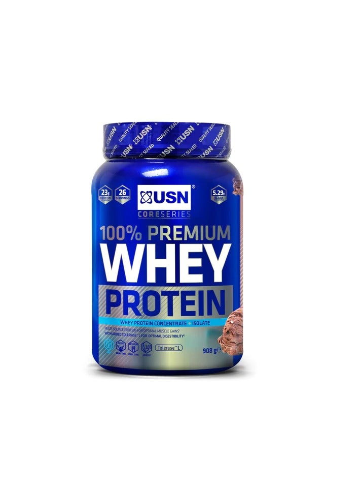 USN 100% Whey Chocolate 2.28kg: Premium Whey Protein Whey Isolate Protein Powder Blend for Muscle Building & Maintenance