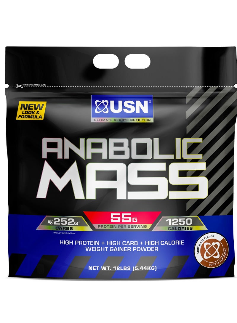 USN Anabolic Mass Gainer 12lbs (5.44kg) Chocolate BAG