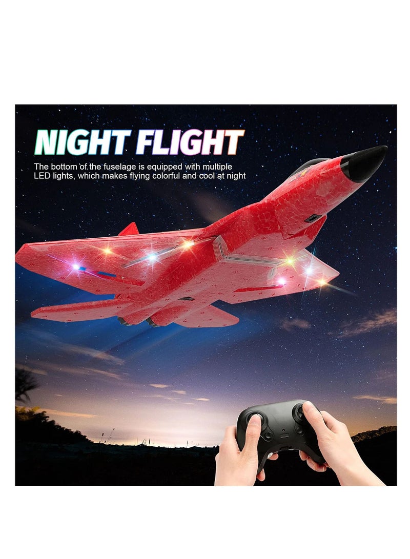 F22 2.4G Remote Control RC Plane 2CH 3-Axis Gyro Airplane Glider LED Fighter Toy