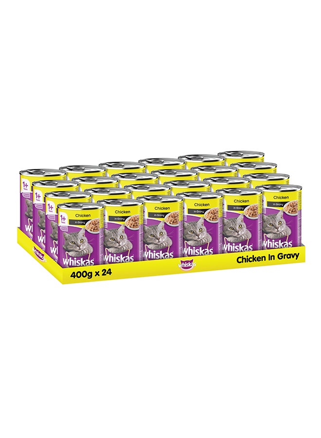 Chicken In Gravy Wet Cat Food Can, Pack Of 24 400grams