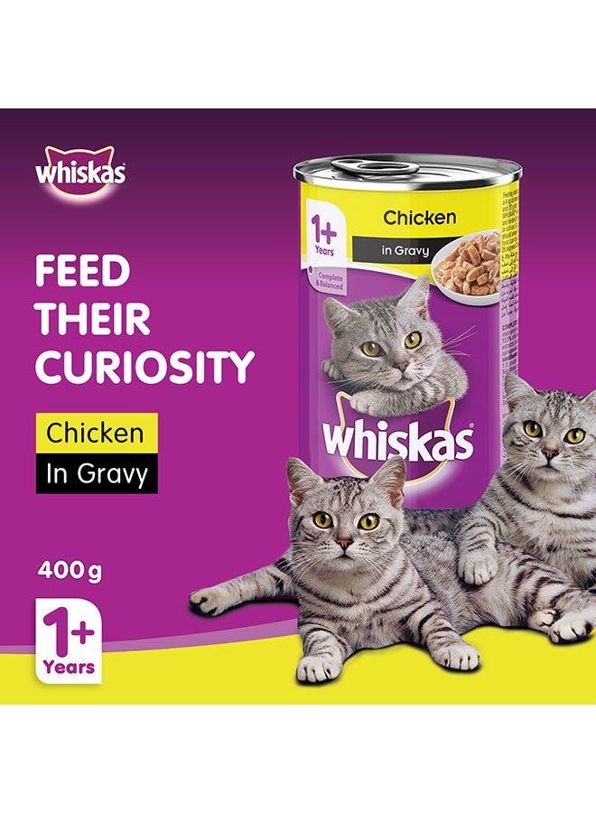 Chicken In Gravy Wet Cat Food Can, Pack Of 24 400grams