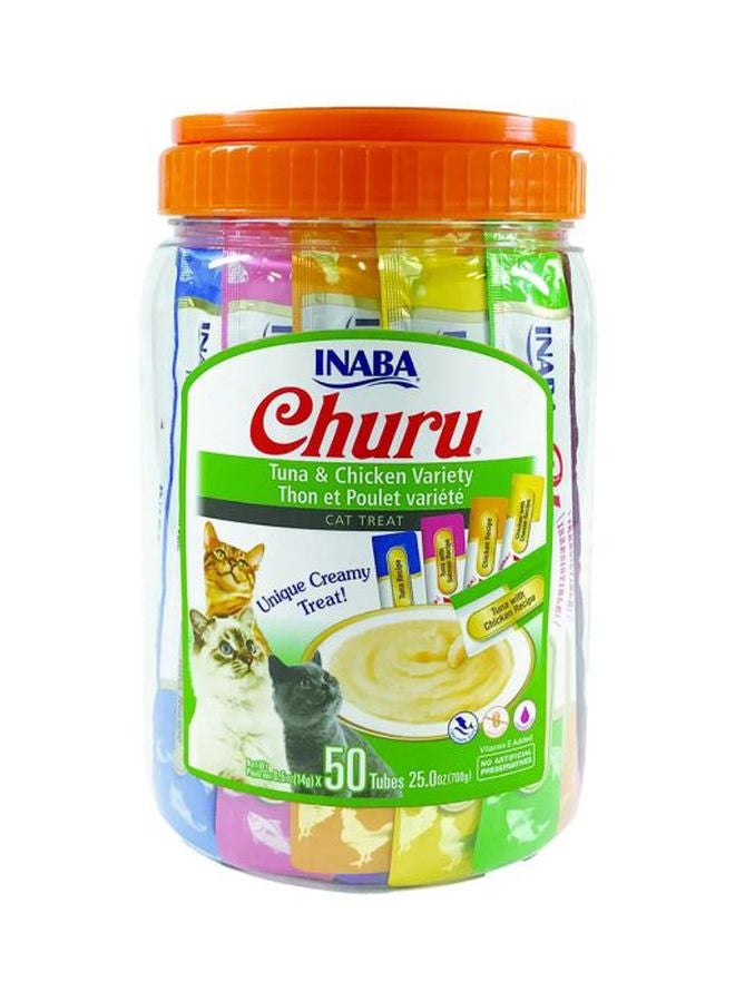 Churu Tuna And Chicken Variety Pack Cat Treat 50 Pieces Brown 14g