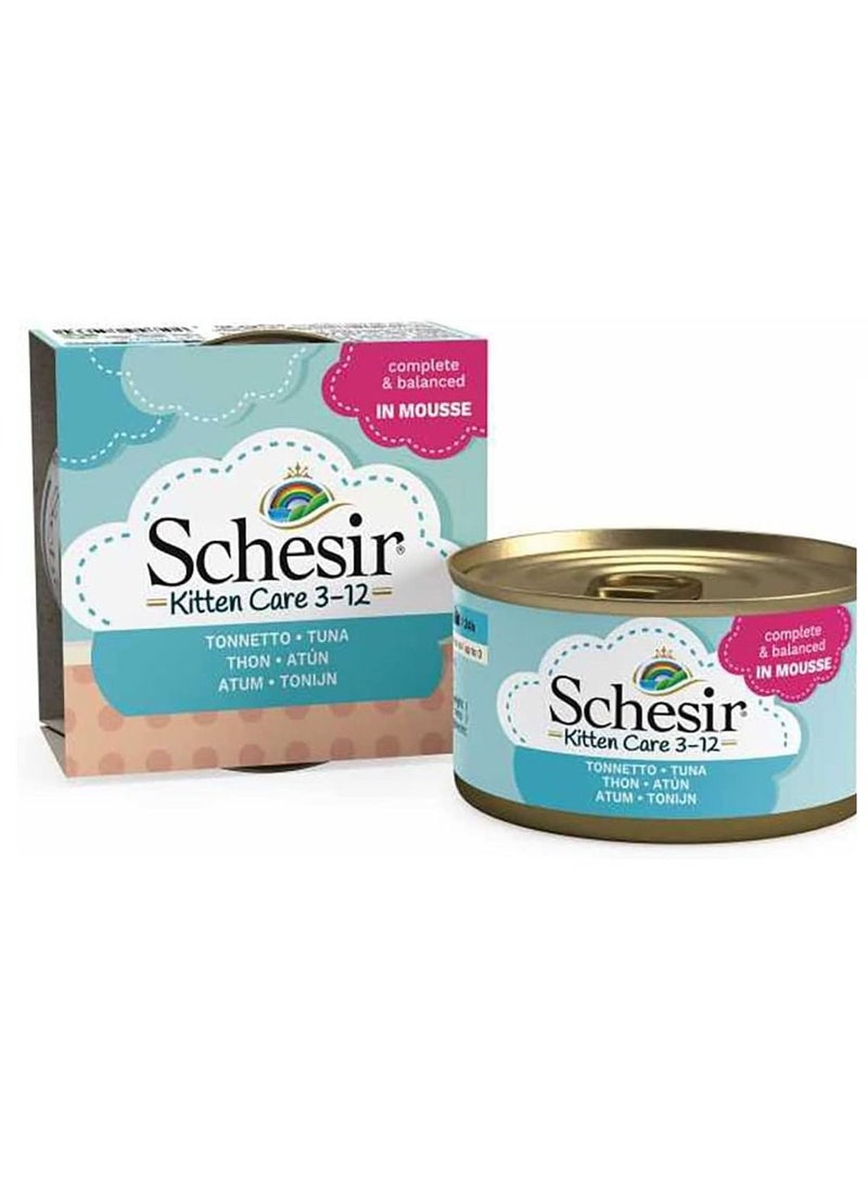 Schesir Kitten Can Mousse 3-12 Tuna Wet Food 85g