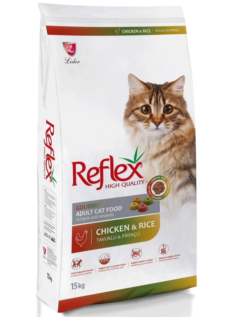 Gourmet Adult Cat Food with Chicken and Rice 15 kg