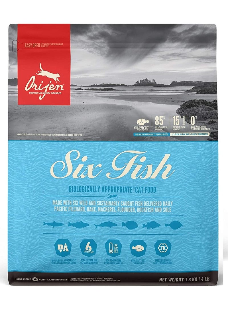 Orijen Six Fish Cat And Kitten Dry Food 1.8Kg