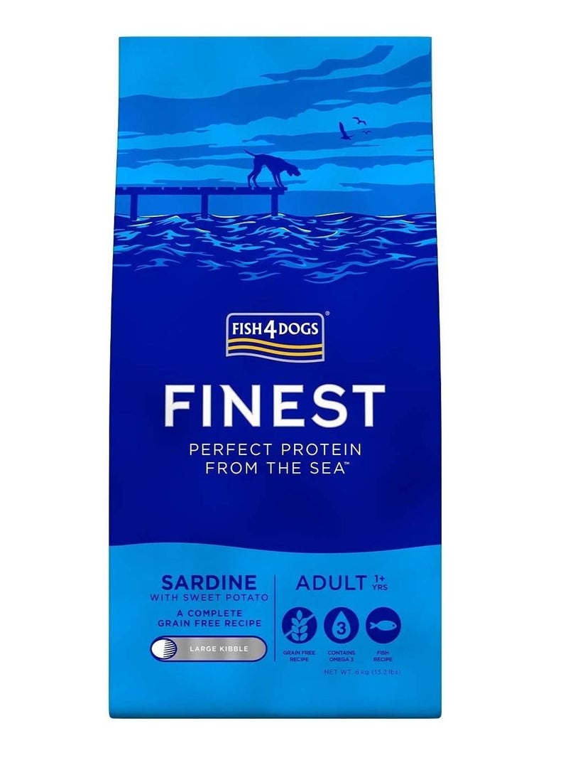 Fish4Dogs Sardine With Sweet Potato Large Kibble Adult Dog Dry Food 6Kg