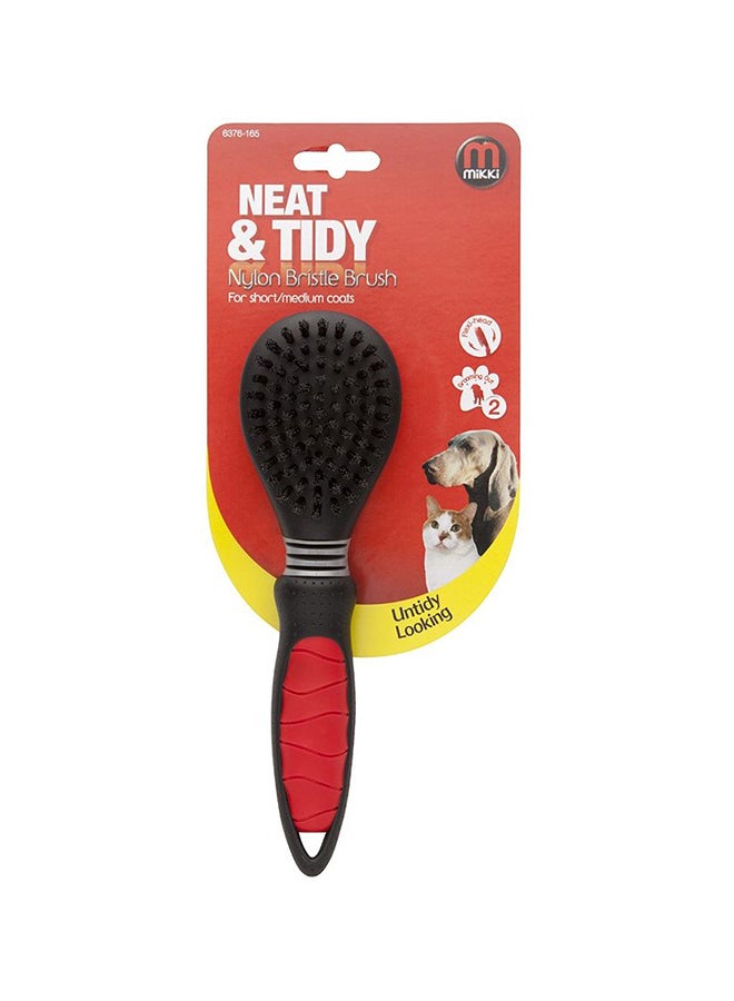 Pet Grooming Bristle Brush Black/Red