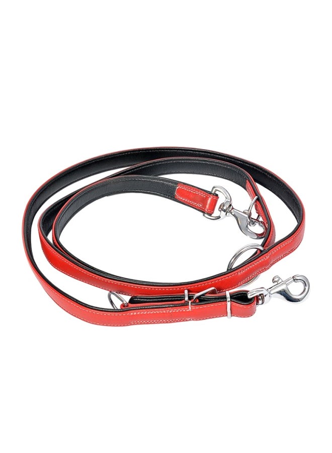 Comfy Leather Duo Leash Black/Red 100-200cm