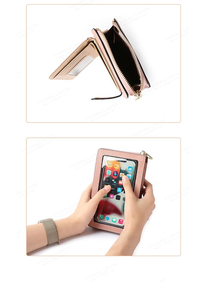 Phone Bag For Women Crossbody,Phone Bag,Small Mobile Phone Crossbody Bag,Purse With Shoulder Strap，PU Leather,Cellphone Wallet ,Handbags,Touch Screen Mini Cell Phone With Crossbody Straps Bag