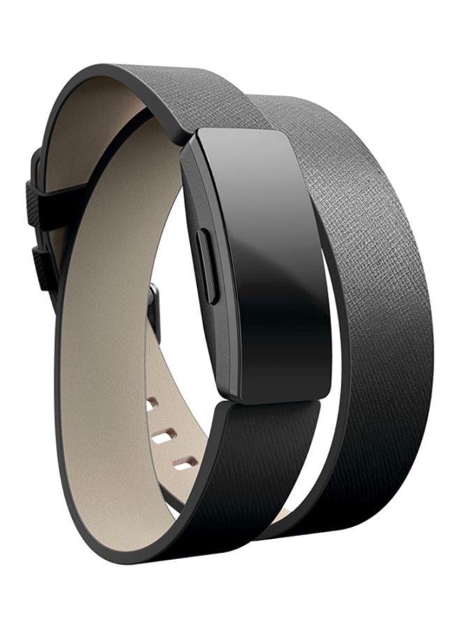 Inspire Double Leather Wrap Replacement Band Black
