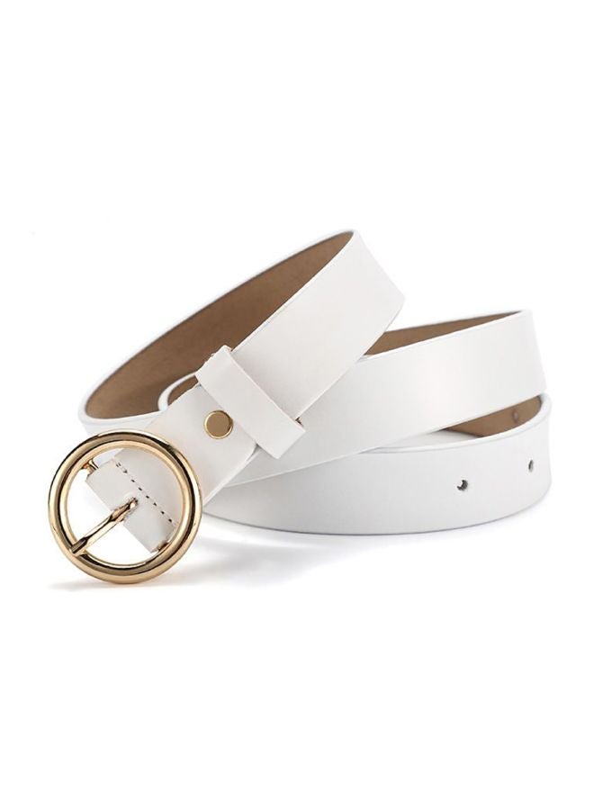 Artificial Leather Belt White