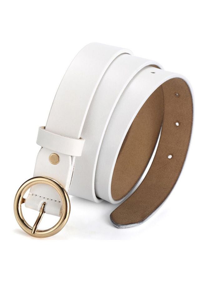 Artificial Leather Belt White