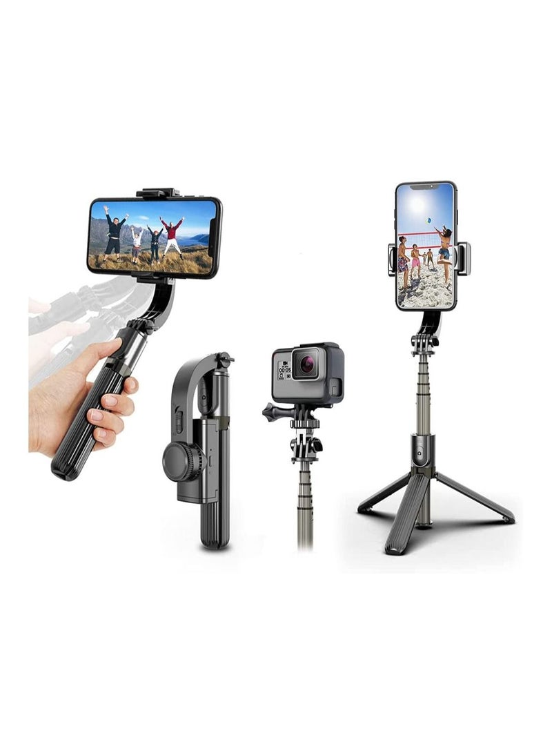 Selfie Stick Gimbal Stabilizer, UPXON 360° Rotation Tripod with Wireless Remote, Portable Phone Holder, Auto Balance 1-Axis Gimbal for Smartphones Tiktok Vlog