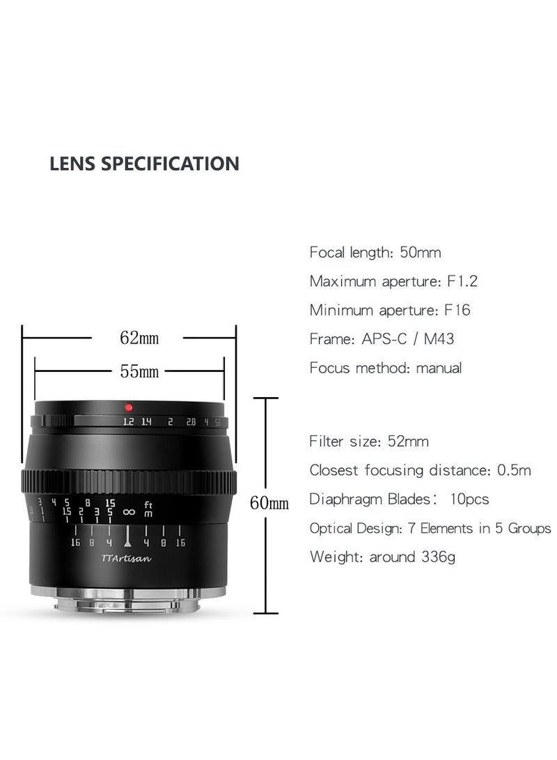 TTArtisan 50mm f/1.2 Lens for Micro Four Thirds