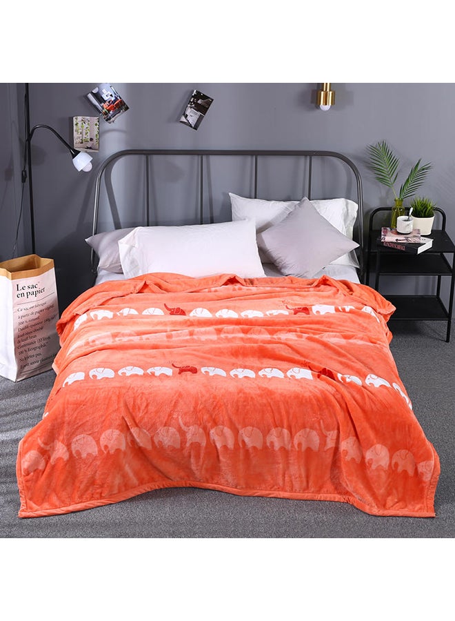 Elephant Pattern Thick Soft Blanket cotton Multicolour 180x230cm