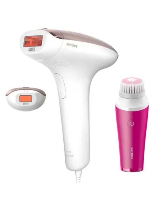 Philips Lumea IPL, Hair Removal, 7000 Series, Skintone Sensor, 2 Attachments, Body, Face, VisaPure Mini Facial Cleanser, Corded Use, BRI924/60, 60 Days Money Back Guarantee White/Pink