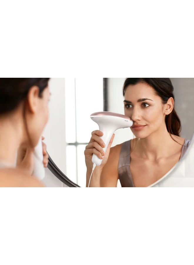 Philips Lumea IPL, Hair Removal, 7000 Series, Skintone Sensor, 2 Attachments, Body, Face, VisaPure Mini Facial Cleanser, Corded Use, BRI924/60, 60 Days Money Back Guarantee White/Pink
