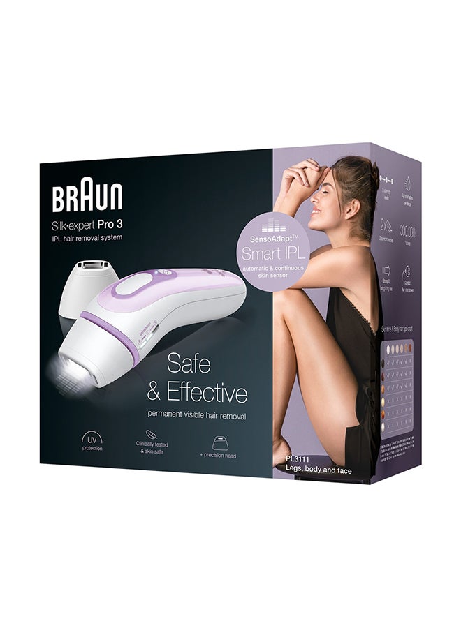 Silk expert Pro 3 PL3111 Latest Generation IPL, Permanent Hair Removal, White&Lilac White/Lilac