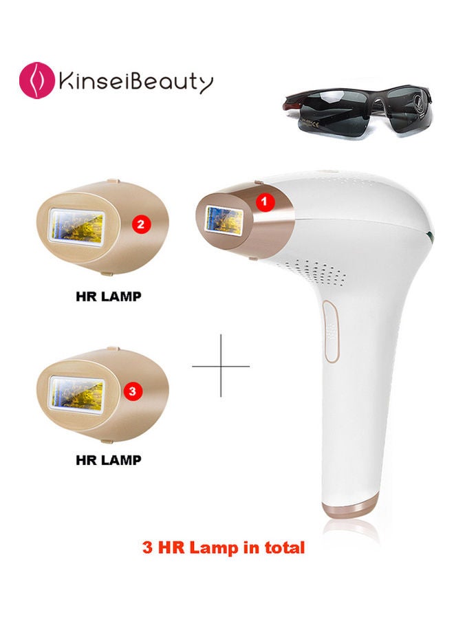 Home IPL Laser Hair Removal Device Golden/White
