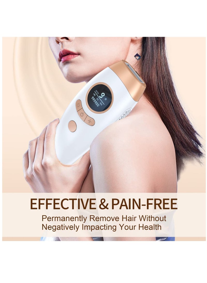 IPL Hair Removal for Women and Men, Laser Permanent 3-In-1 Face Leg Arm Back Whole Body Hair Remover, 999,900 Flashes FDA Cleared Home Use Device