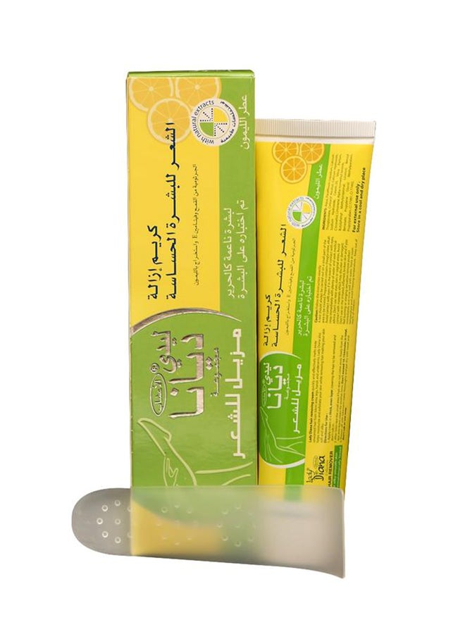 12-Piece Sensitive Hair Removal Cream With Vitamin E And Lemon Extracts 100grams