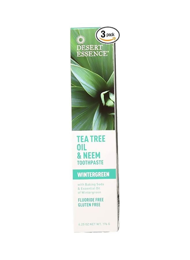 Pack Of 3 Natural Tea Tree Oil And Neem Toothpaste