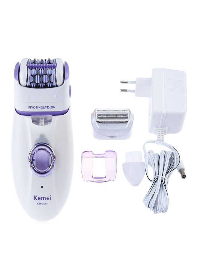 2 In 1 Electric Epilator KM-2668 White/Purple
