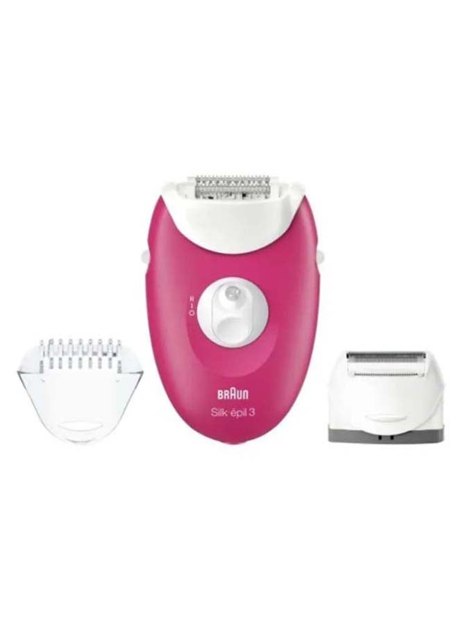 Silk Epil 3 3-410 Corded Hair Epilator Pink/White