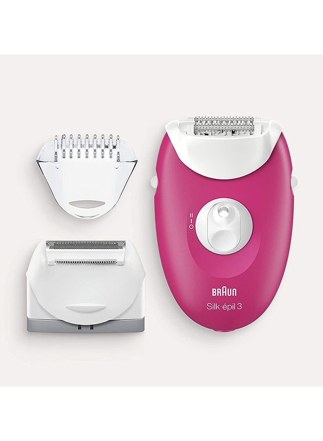 Silk Epil 3 3-410 Corded Hair Epilator Pink/White