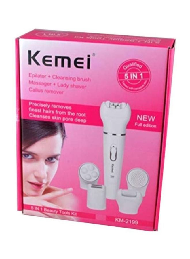 Electric Epilator And Heads Kit White/Silver