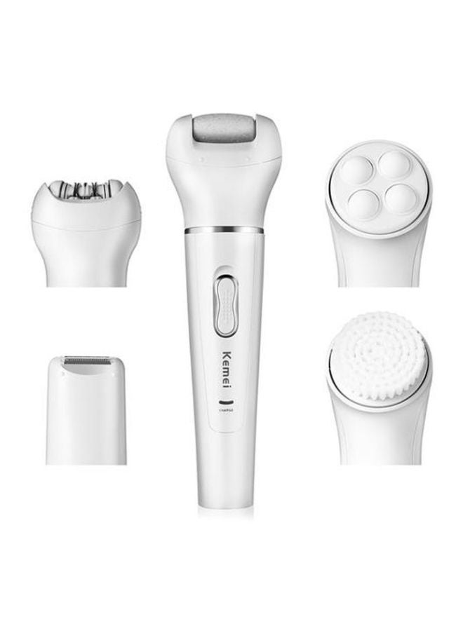 Electric Epilator And Heads Kit White/Silver