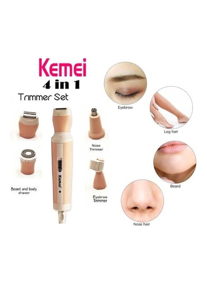 KM-3024 4 In 1 Shaver Suit Rechargeable Hair Removal Epilator Pink/White