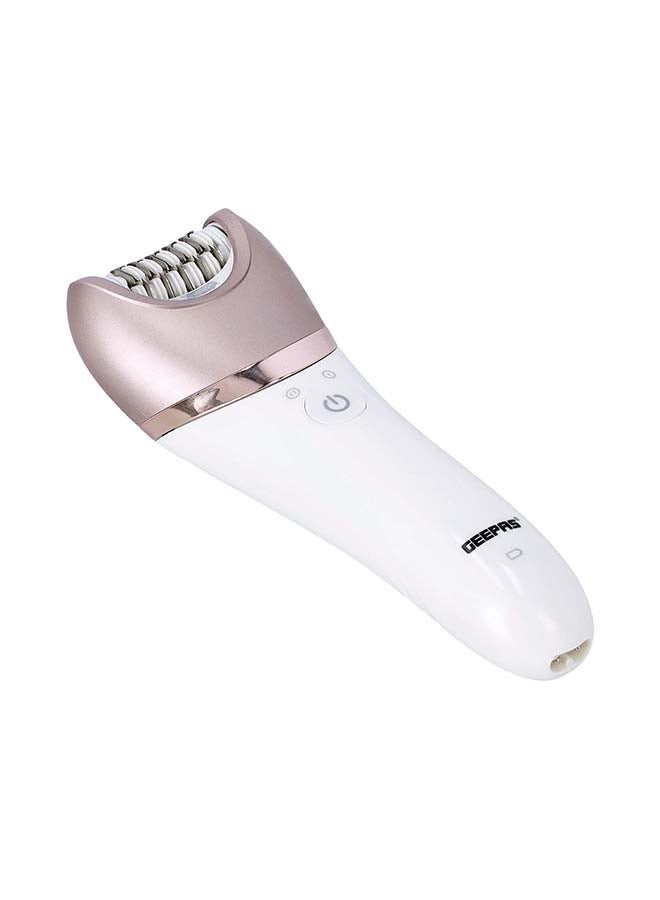 GLS86053 Rechargeable Ladies Grooming Set 4-in-1 Electric Hair Remover Detachable Shaving Head, On/Off Switch, LED Indicator Light, Ideal To Remove Unwanted Hair White 26cm