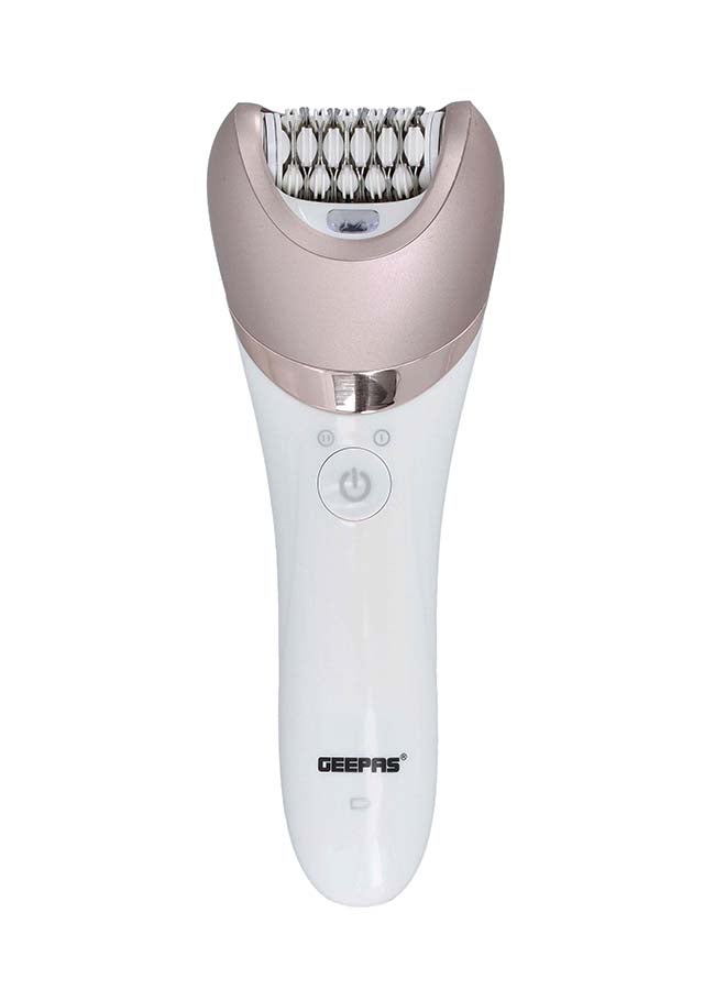 GLS86053 Rechargeable Ladies Grooming Set 4-in-1 Electric Hair Remover Detachable Shaving Head, On/Off Switch, LED Indicator Light, Ideal To Remove Unwanted Hair White 26cm