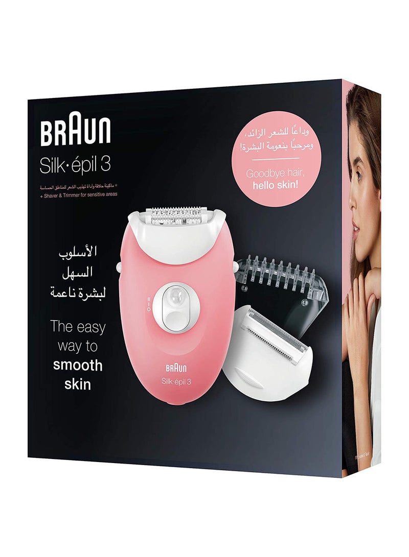 Silk-épil 3 SE 3440 Epilator Light Pink/White