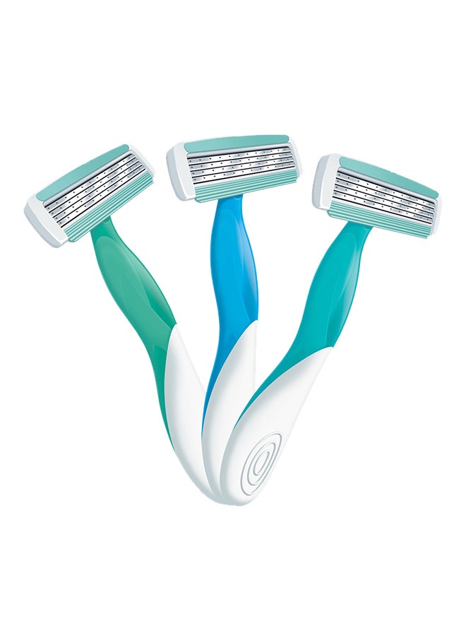 Pack Of 2 Soleil Bella Disposable Razor Blue/White 7.4X1.9X3.9inch