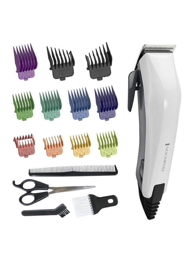 16-Piece Electric Colour Cut Hair Clipper White/Black/Green