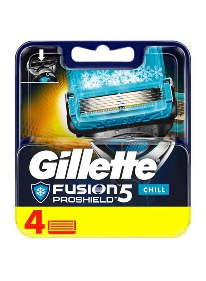 Fusion Proshield 4 Cartridges Blade Blue/Silver