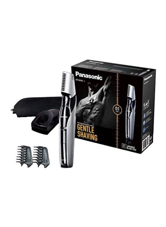 Body Trimmer With 3 Attachments Electric Razor For Men For Gentle Skin, For Wet And Dry Shaving, Hair Trimmer For Head And Body Er-Gk60 Silver